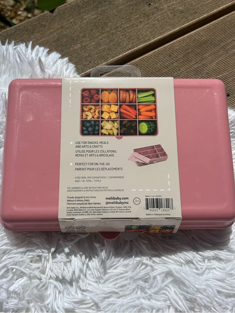 🩶5/$30 Melii 12-Compartment Snackle Box  Pink NEW
